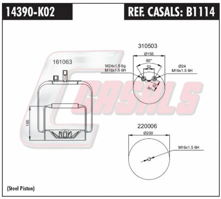 Bellow, air suspension (B1114)