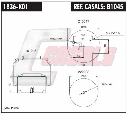 Bellow, air suspension (B1045)