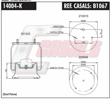 Bellow, air suspension (B1067)