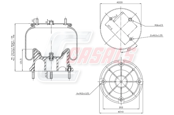 Bellow, air suspension (B2998)