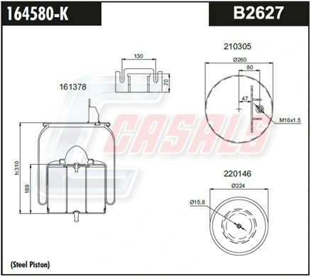 Bellow, air suspension (B2627)