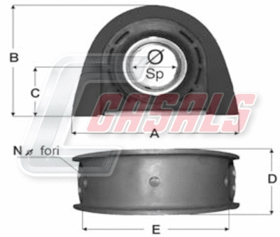 Suspension, propshaft (ST56)