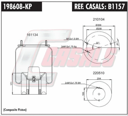 Bellow, air suspension (B1157)