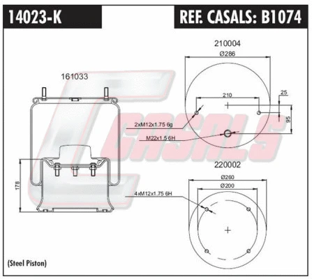 Bellow, air suspension (B1074)