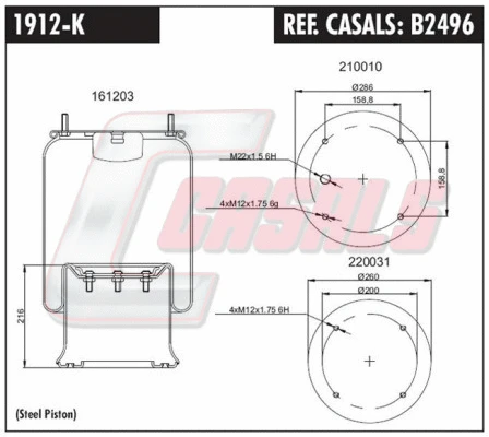 Bellow, air suspension (B2496)