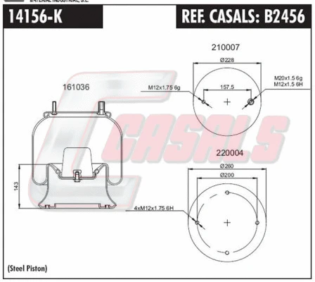 Bellow, air suspension (B2456)