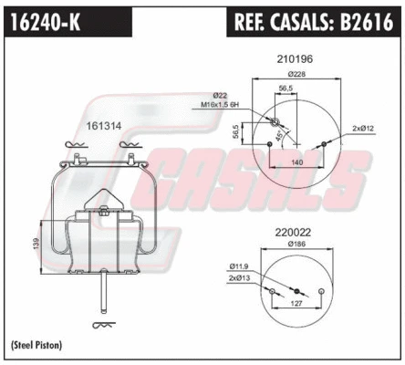 Bellow, air suspension (B2616)