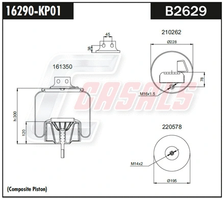 Bellow, air suspension (B2629)