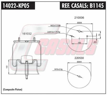 Bellow, air suspension (B1145)