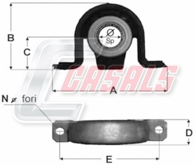 Suspension, propshaft (ST13)