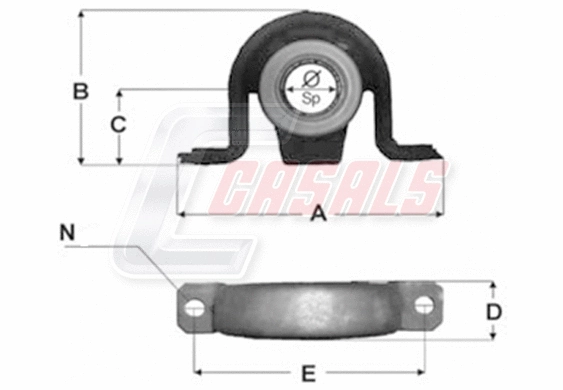 Suspension, propshaft (ST75)