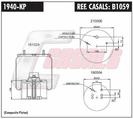 Bellow, air suspension (B1059)