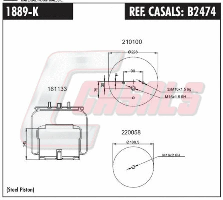 Bellow, air suspension (B2474)