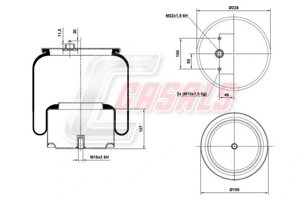 Bellow, air suspension (B2951)