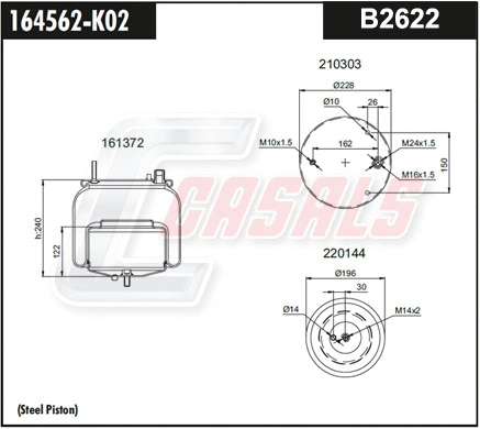 Bellow, air suspension (B2622)