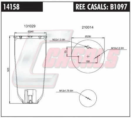 Bellow, air suspension (B1097)