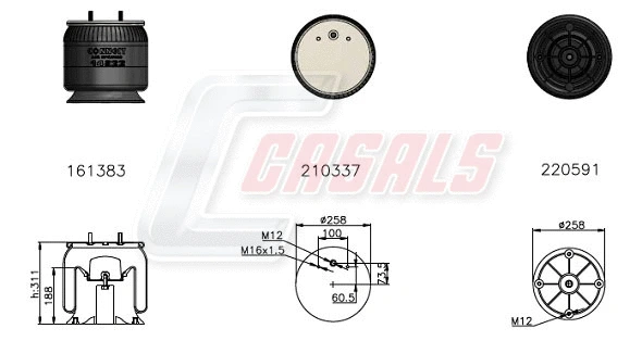 Bellow, air suspension (B2637)