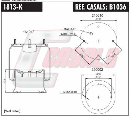 Bellow, air suspension (B1036)
