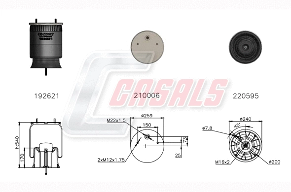 Bellow, air suspension (B2839)