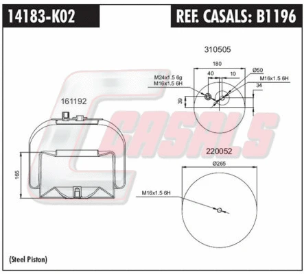 Bellow, air suspension (B1196)