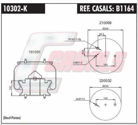Bellow, air suspension (B1164)