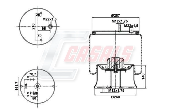 Bellow, air suspension (B2841)