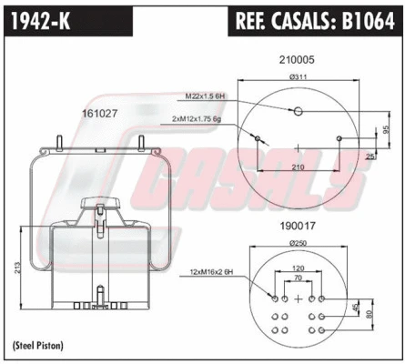 Bellow, air suspension (B1064)