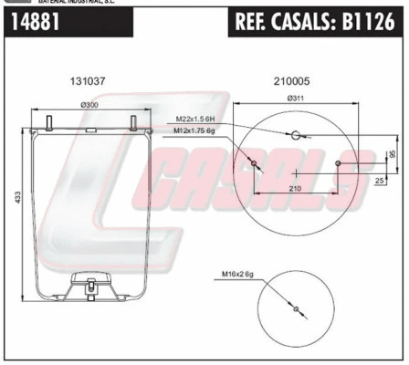 Bellow, air suspension (B1126)
