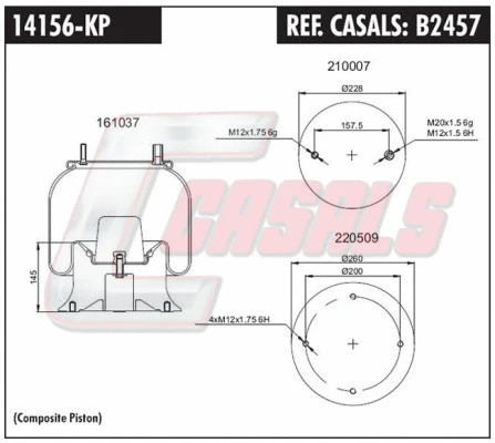Bellow, air suspension (B2457)