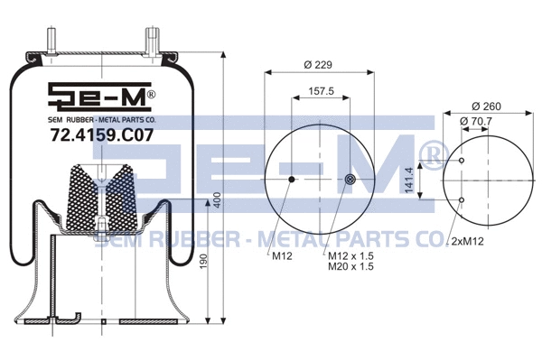 Bellow, air suspension (72.4159.C07)