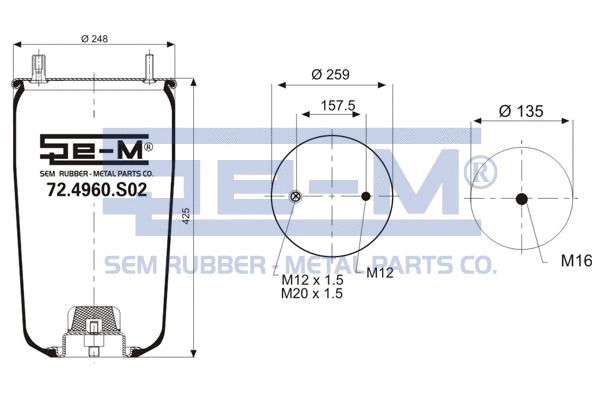 Bellow, air suspension (72.4960.S02)