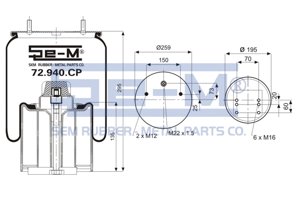 Bellow, air suspension (72.940.CP)