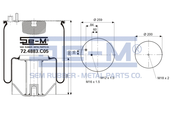 Bellow, air suspension (72.4883.C05)