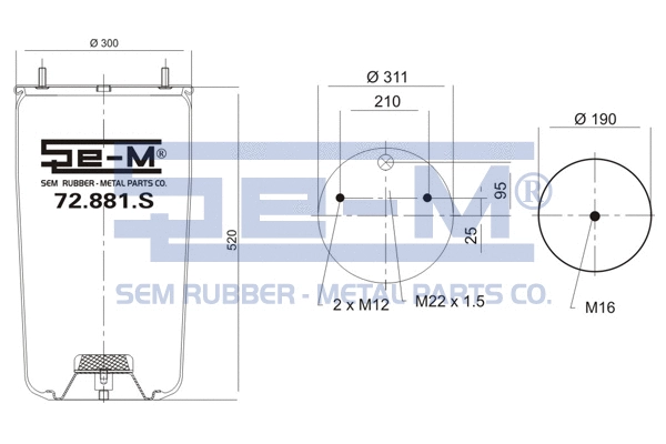 Bellow, air suspension (72.881.S)