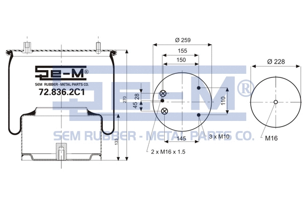 Bellow, air suspension (72.836.2C1)