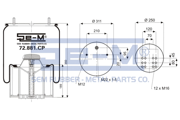 Bellow, air suspension (72.881.CP)