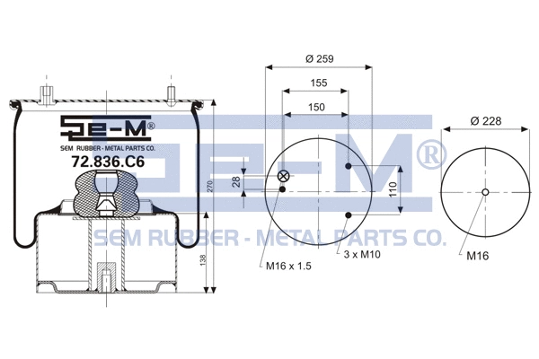 Bellow, air suspension (72.836.C6)