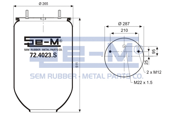 Bellow, air suspension (72.4023.S)