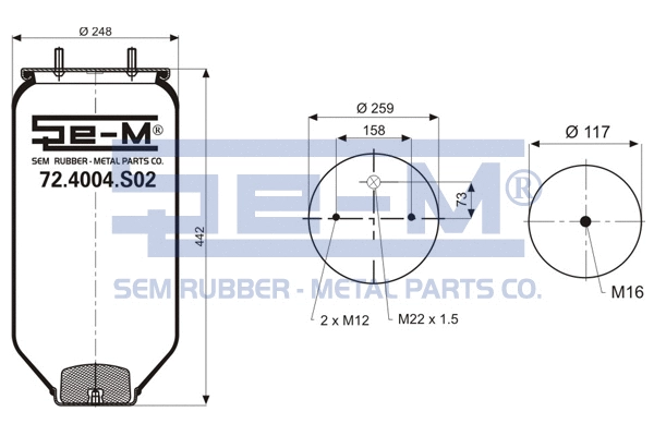 Bellow, air suspension (72.4004.S02)