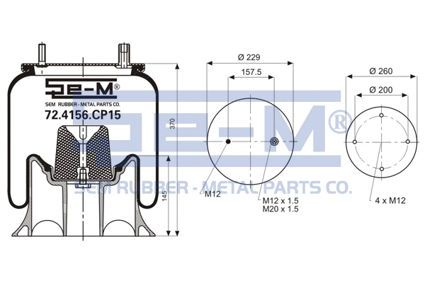 Bellow, air suspension (72.4156.CP15)