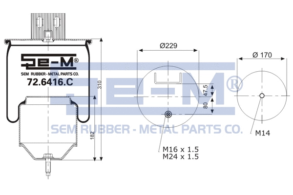 Bellow, air suspension (72.6416.C)