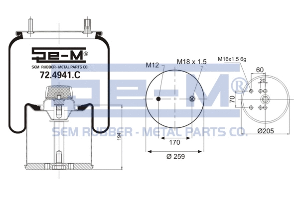 Bellow, air suspension (72.4941.C)