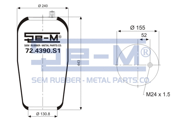 Bellow, air suspension (72.4390.S1)