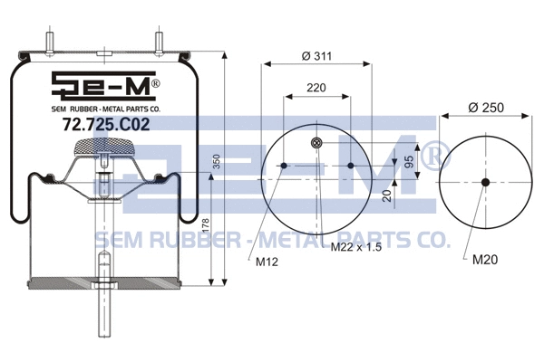 Bellow, air suspension (72.725.C02)