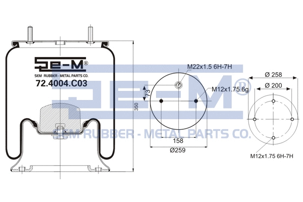 Bellow, air suspension (72.4004.C03)