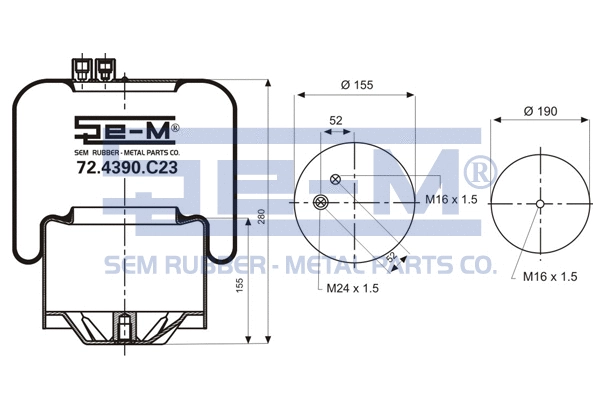 Bellow, air suspension (72.4390.C23)