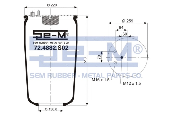 Bellow, air suspension (72.4882.S02)