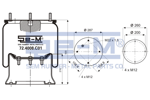 Bellow, air suspension (72.4008.C01)