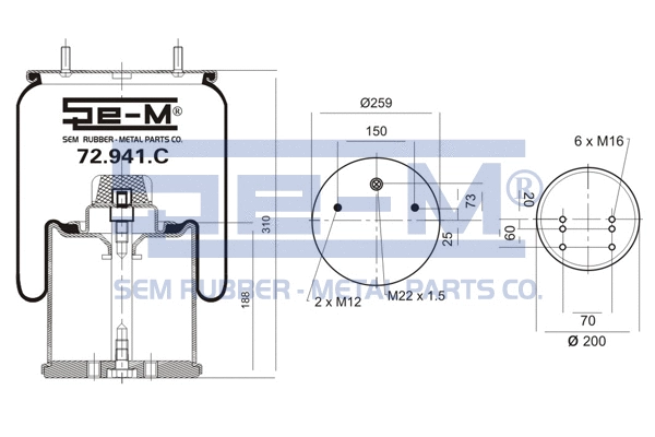 Bellow, air suspension (72.941.C)