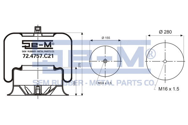 Bellow, air suspension (72.4757.C21)